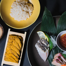 Load image into Gallery viewer, Murasaki Uni  100g (2~4.5 serving) Rice set with 3 types Sashimi
